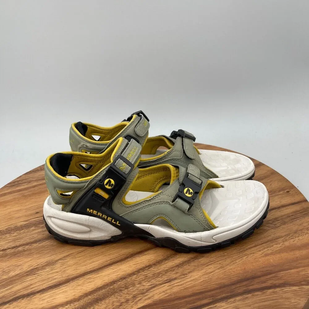 Merrell Grandeur Womens Size 8 Sandals Shoes Whitewater Taupe Yellow Adjustable